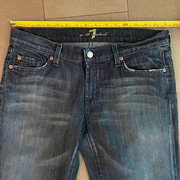 7 For All Mankind Women's Boot Cut Jeans - Dark Blue - Picture 7 of 12